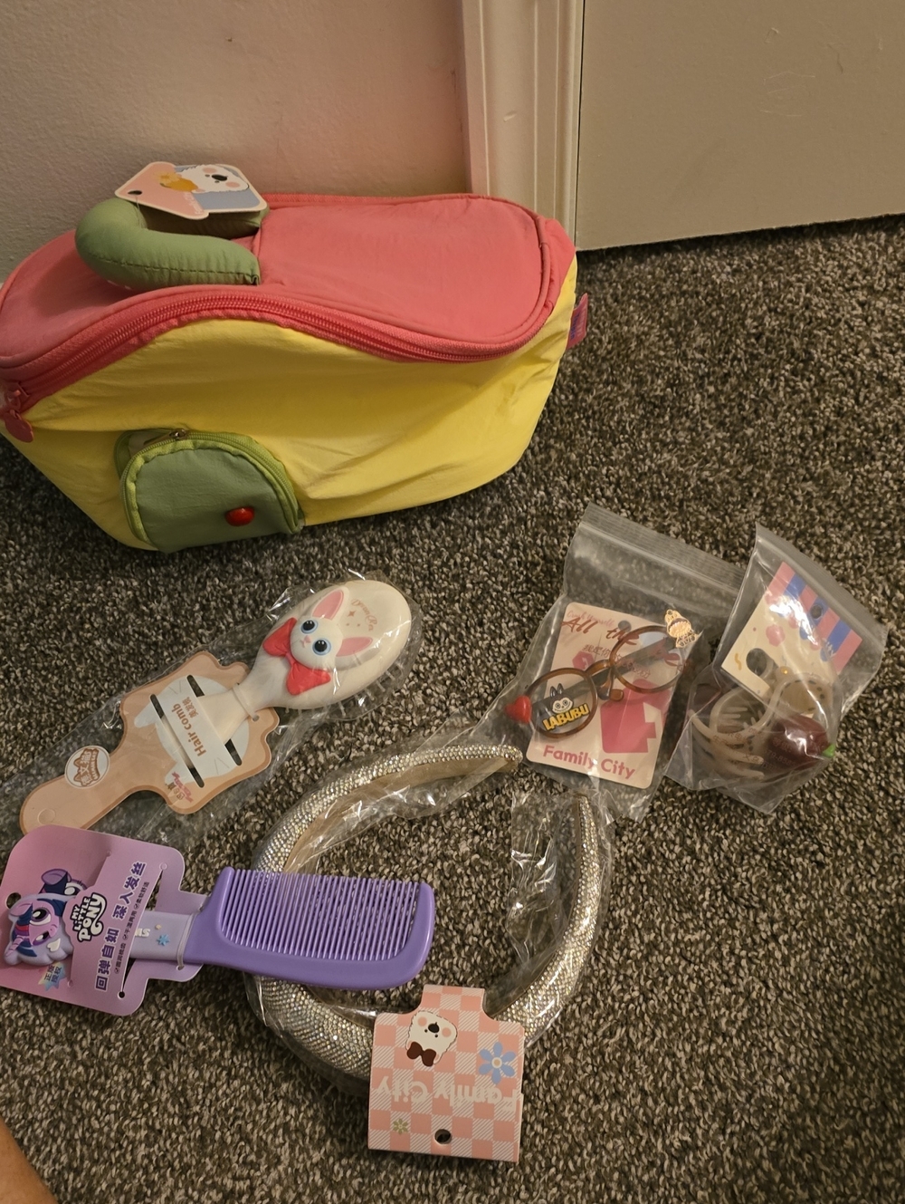 NEW My Little Pony & Cute Bunny Kids Hair Accessories Set - Pink, Purple, Silver
